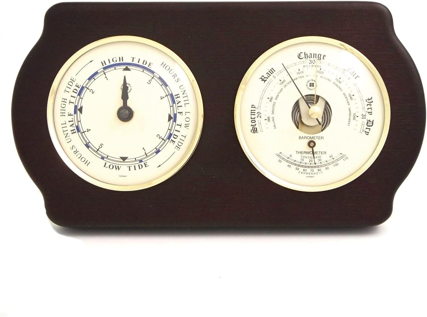 BeyBerk Brass Tide Clock and Barometer/Thermometer Patio