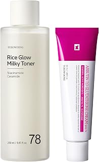 TOSOWOONG Radiance & Clarity Duo: Arbutin 7% Glutathione Cream & Rice Glow Milky Toner for Clearer, Luminous Skin