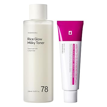 TOSOWOONG Complexion Perfection Duo Arbutin 7 Tranexamic Acid 4 Cream and Rice Milky Toner for Enhanced Radiance and Hydration