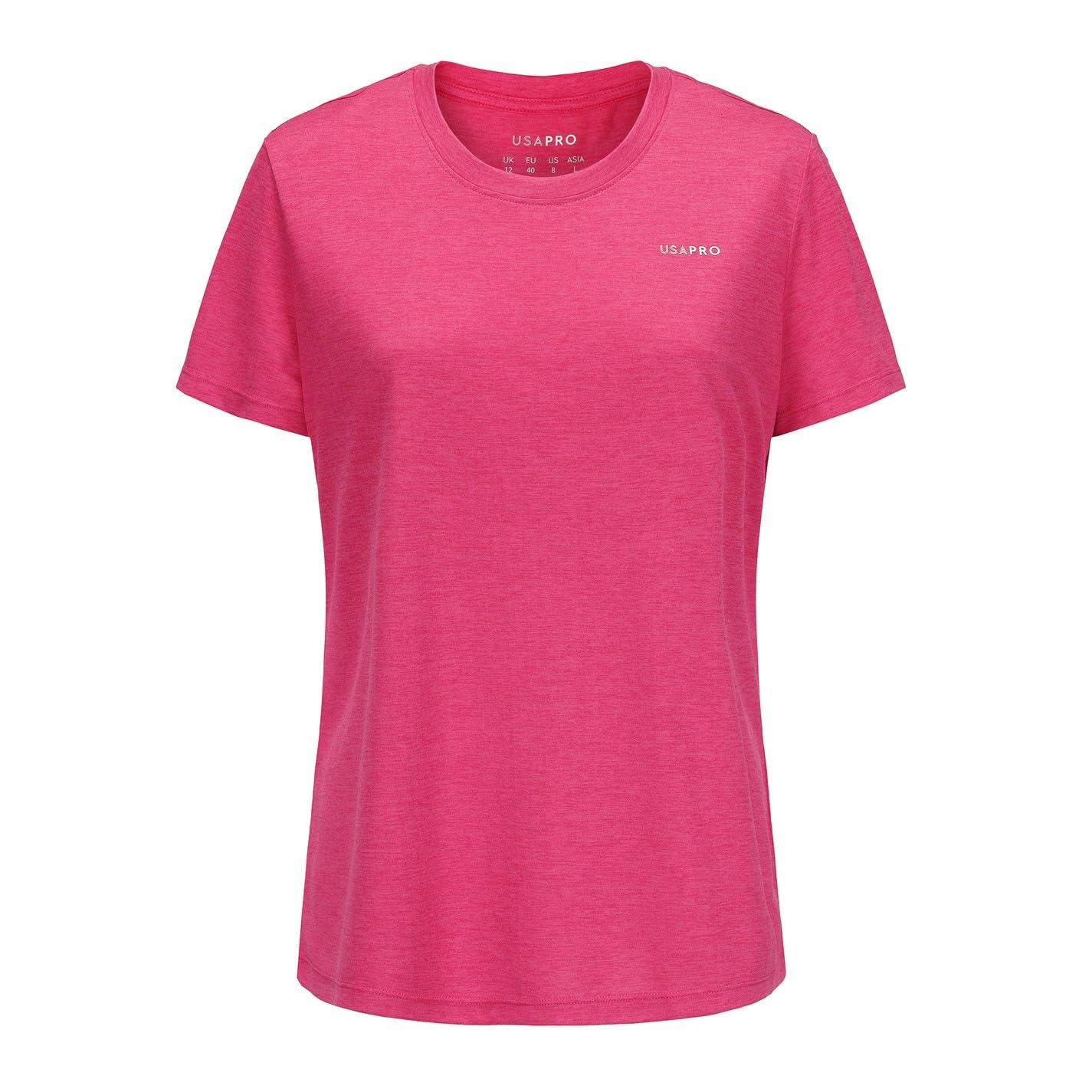 Usa Pro Women's Tech Crew T Shirt Bright Pink Size 10