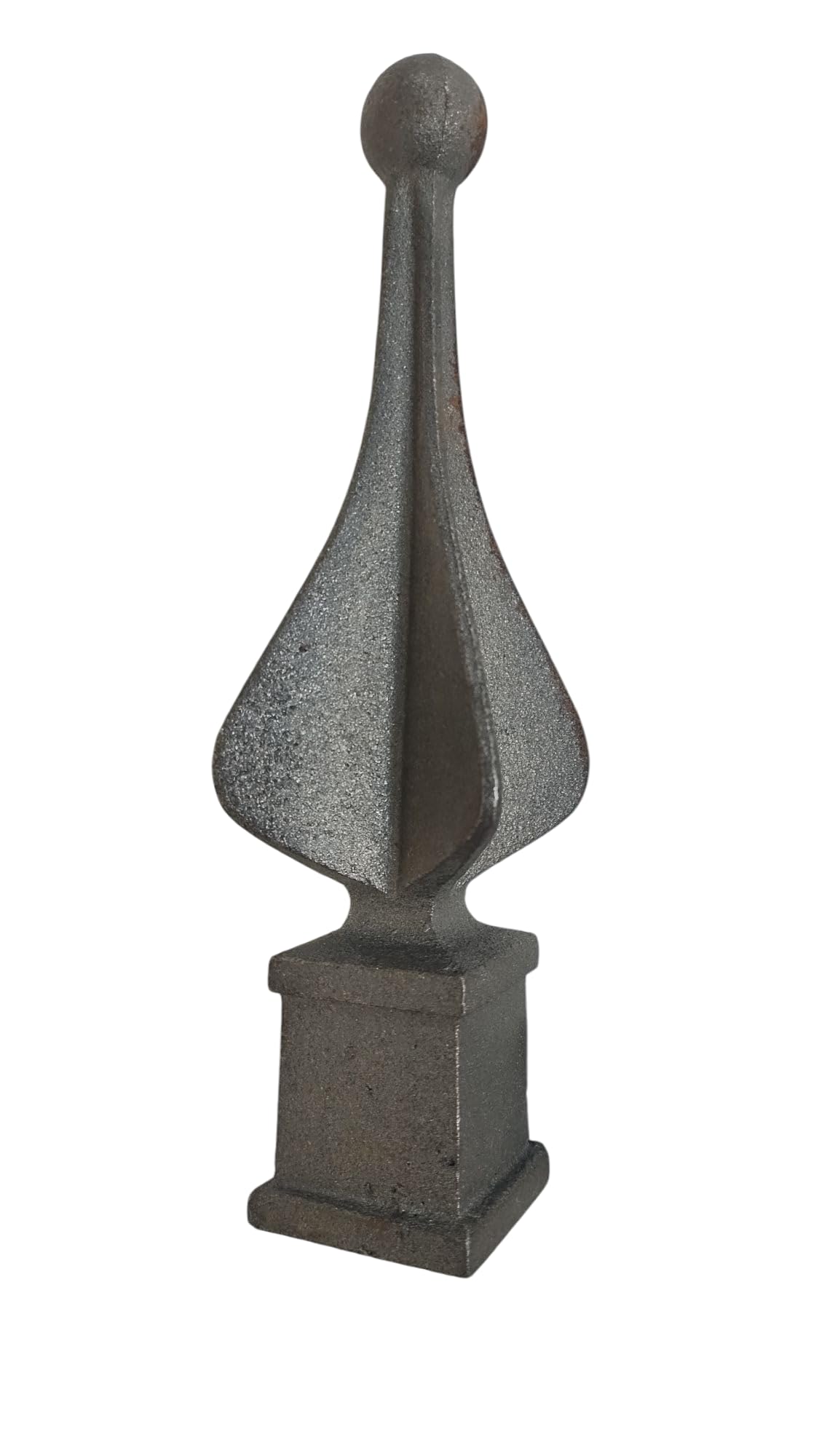 Cast Iron Fence Finials, Multiple Decorative Styles &amp; Sizes, 1/2" to 1" Inch Square and Round Spears, Fleur de Lis Design (1" Safety Top SQ, 2)