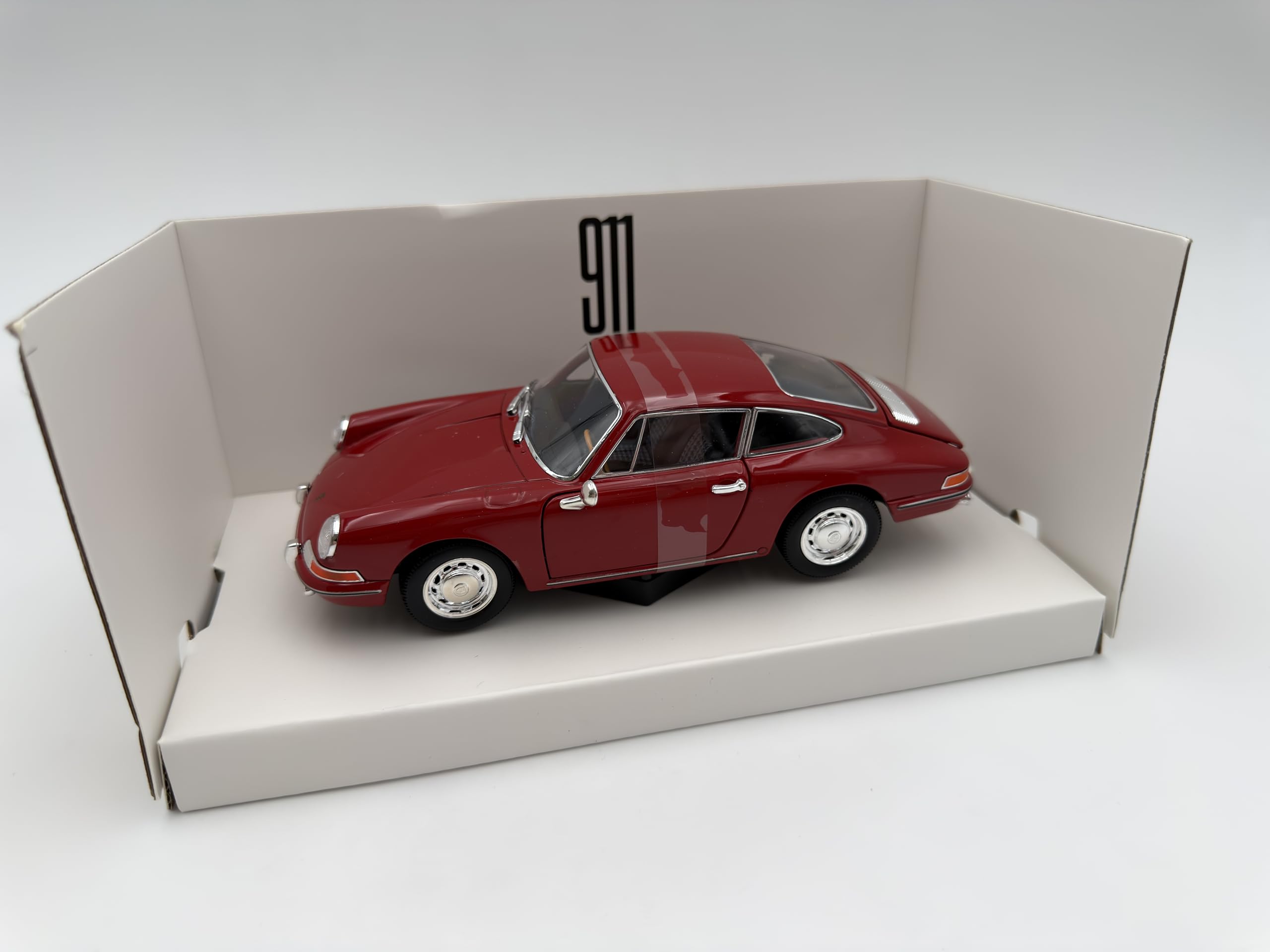 Porsche 911 Modellauto 1:24, rot - Detailgetreues Sammlermodell I GT Marketing I Miniatur Fahrzeug (Museum Edition)