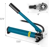 VEVOR Pince à Sertir Hydraulique Forme TH/V 12-28/16-32 Kit de Pince de Sertissage Multicouche Force de Pression 6 T Sertisseuse Tête Pivotante à 360°, avec Bouteille pour Tuyaux PE PEX PB - 8