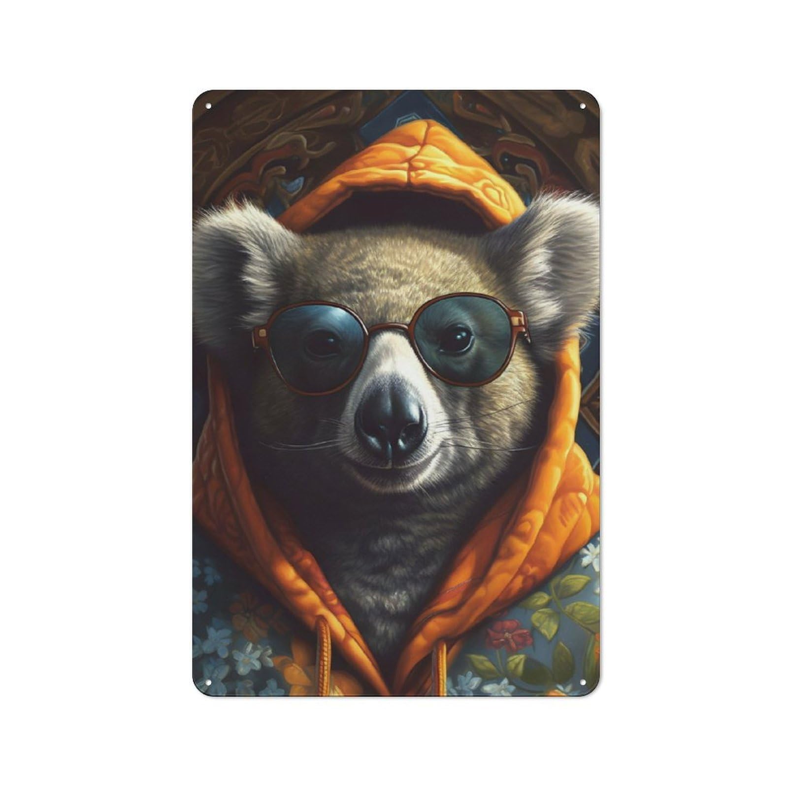 Junmoney Koala With Sunglasses Industrial-Style Metal Sign 30X20cm For Home Bar Wall, Housewarming Wall Decor For People Furnishing Home Bar