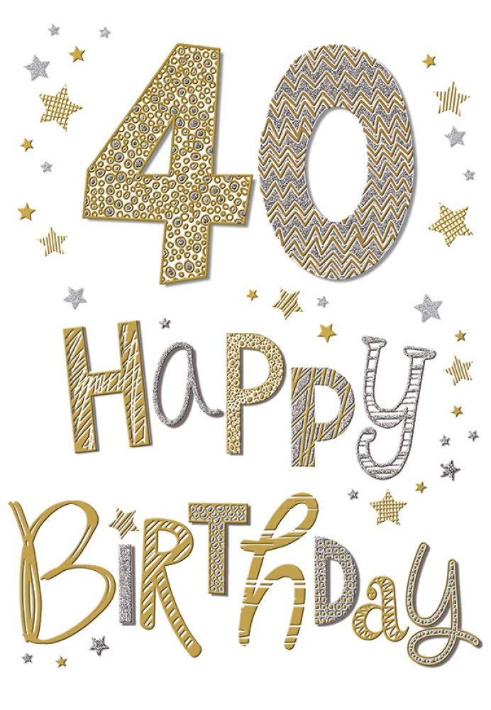 Piccadilly Greetings Modern Milestone Age Birthday Card Age 40 - 9 x 6 inches