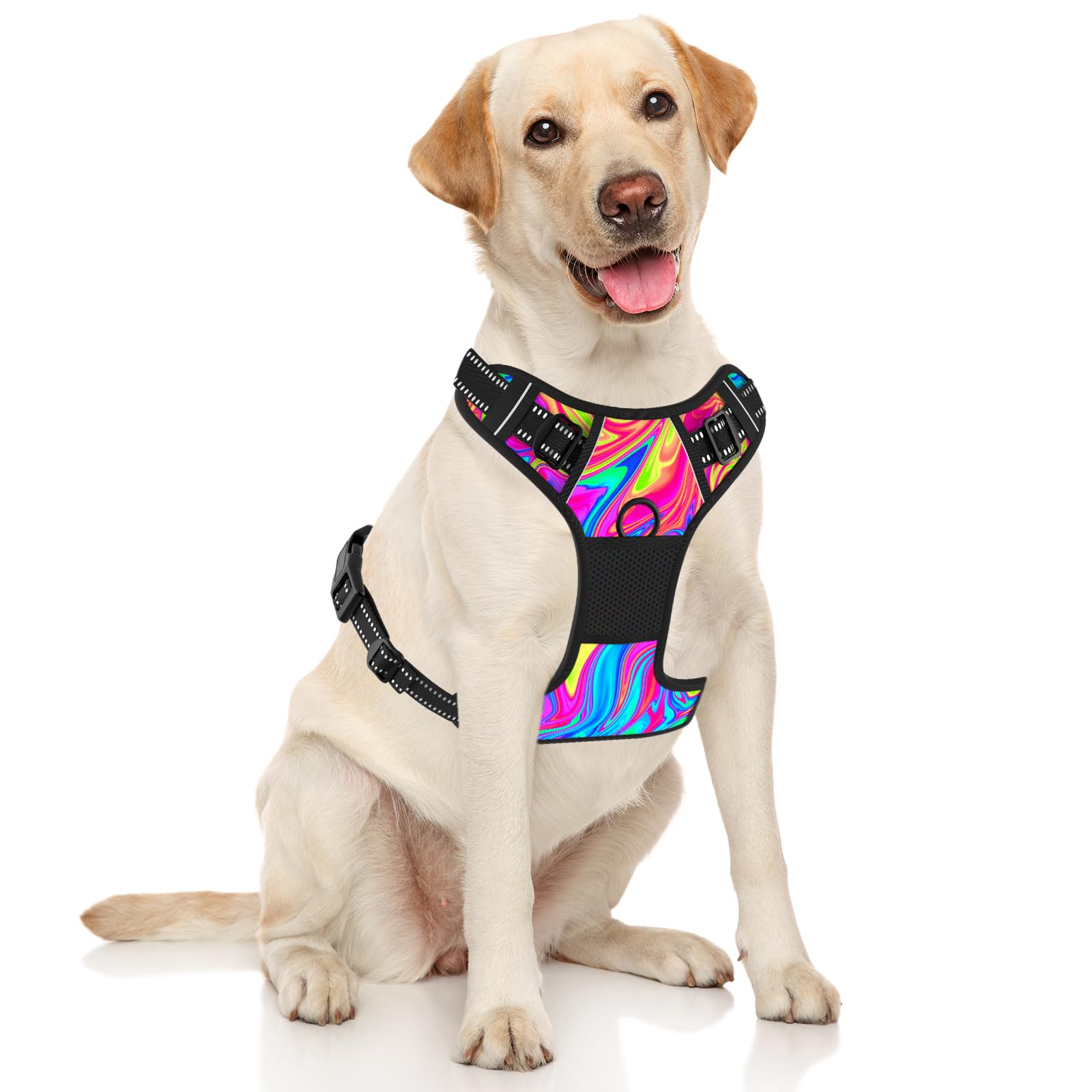 Rnivvi Arnés para Perro, Bonito arnés sin tirones para Perro, tamaño Extragrande, arnés Reflectante para Cachorros, Chaleco Acolchado Suave Ajustable para Perros Grandes, arnés para Mascotas con asa