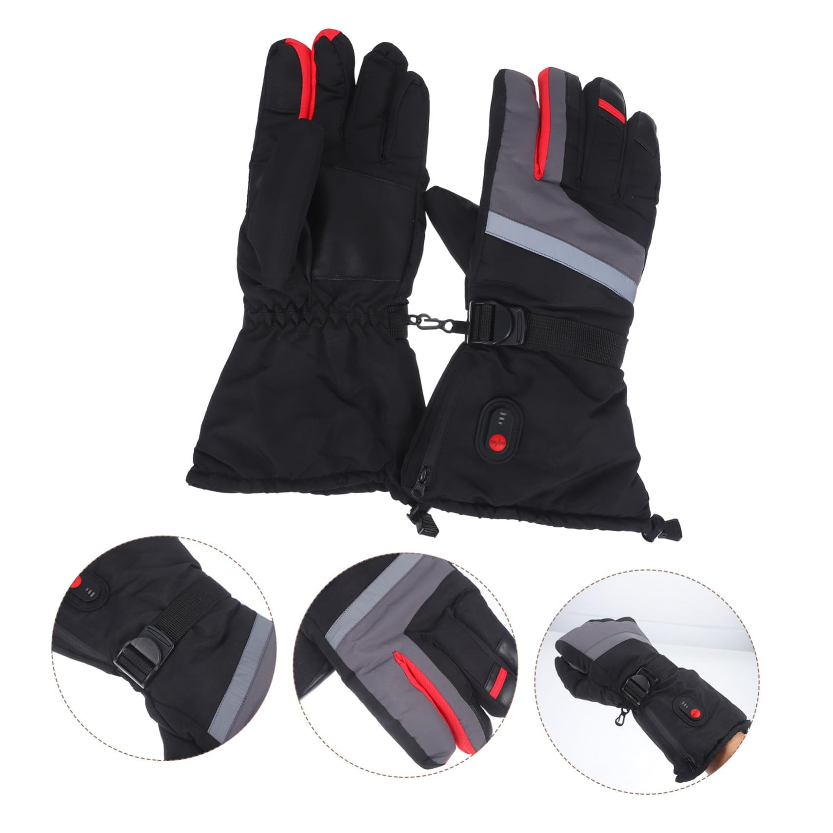 Toyvian Guantes de Esquí Calefactables Térmicos para Hombre y Mujer Cortavientos y Resistentes al Agua para Deportes de Invierno como Esquí y Snowboard Control de Temperatura de Tres