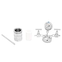 Vista 7 de BAOSHISHAN Reactor hidrotermal de autoclaves, mini reactor de presión de acero inoxidable con conexiones de gas y manómetro, revestimiento de PTFE