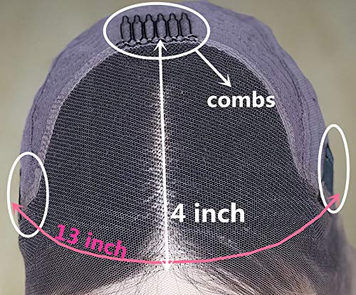 Miniatura 4 de Peluca de encaje frontal de 13 x 4, densidad del 150 %, flequillo de aire, pelucas cortas de color natural, pelucas de cabello humano brasileño para