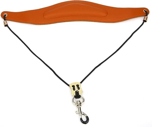 Correa de saxofón acolchada para el cuello de saxofón con gancho giratorio, Naranja