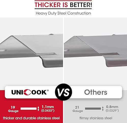 Miniatura 4 de Unicook Paquete de 3 placas de calor ajustables para parrilla, se extiende de 11.75 a 21 pulgadas de longitud, piezas de repuesto para cubierta de