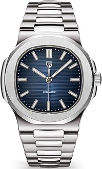 PAGANI DESIGN PD1728 Mens Automatic Watches Full Stainless Steel Waterproof 100M Watches for men Men Mechanical Wristwatches, Blue, Mechanical