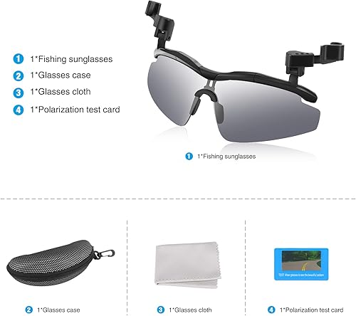 Miniatura 5 de DEECOZY Gafas de sol polarizadas para exteriores, pesca, ciclismo, viajes, cubierta abatible, protección UV, lentes de sol que se pueden enganchar