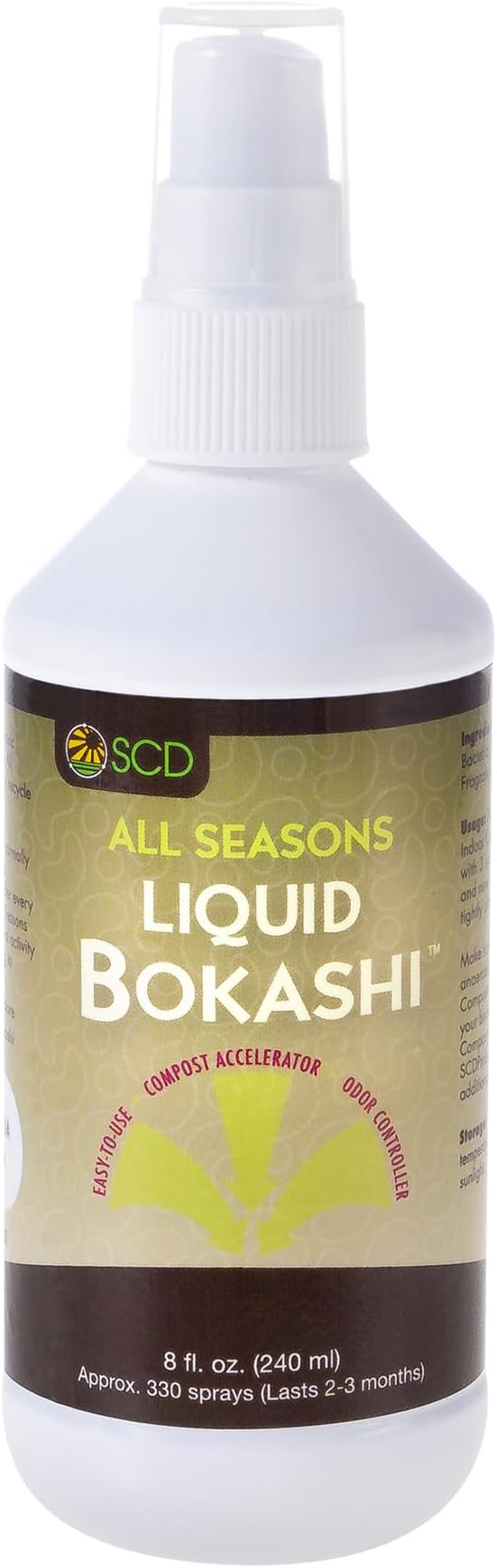 All Seasons Liquid Bokashi – Kickstart Composting & Reduce Odors, Liquid Compost Starter Spray Works with Any Indoor Compost Crock, Pail, Kit, Bucket, 8 fl.oz. by SCD Probiotics