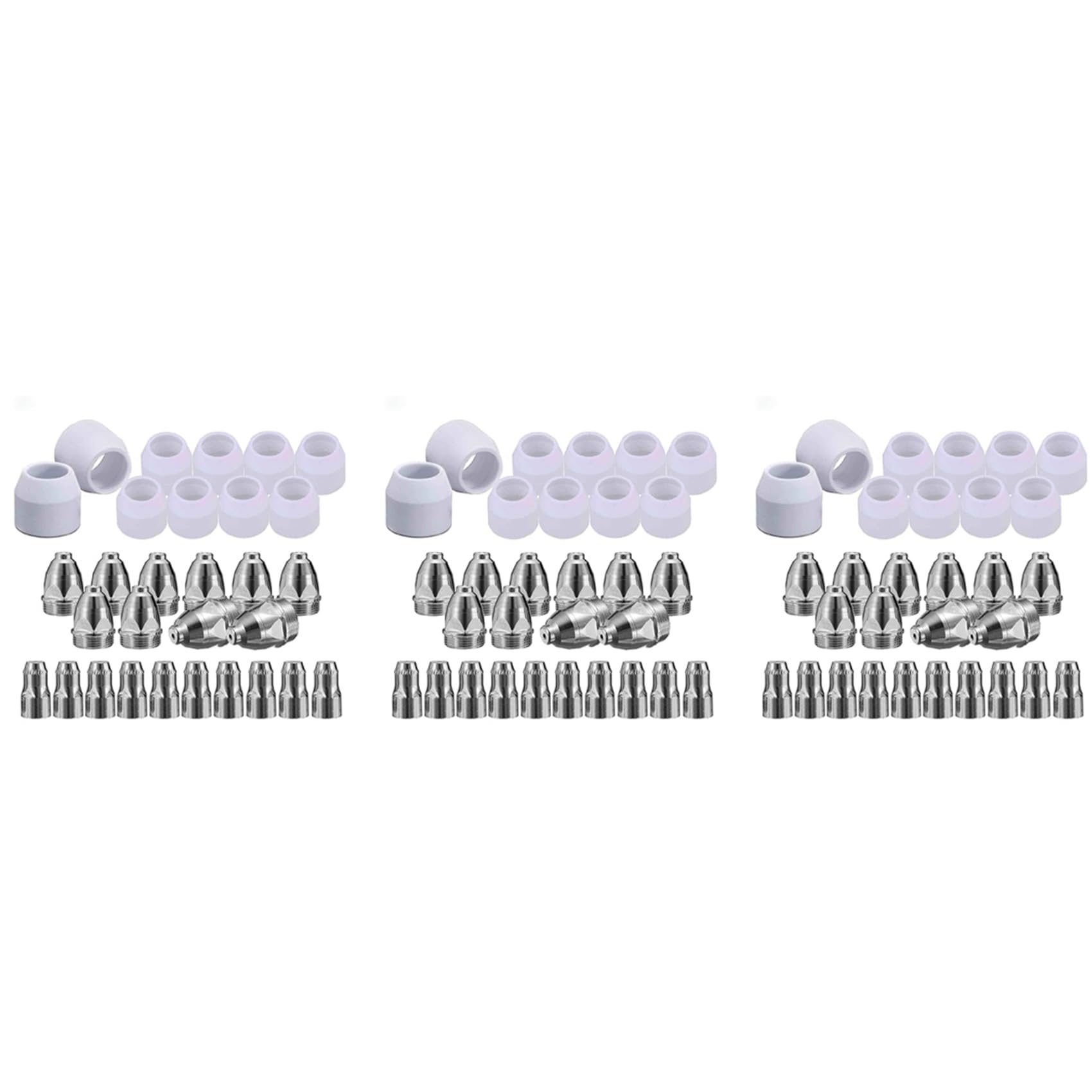 Jnchdghwa Silver & White 90Pcs P80 Plasma Cutting Consumables Kit, Plasma Nozzle, Electrode, P-80 Cutting Plasma Cutting Machine Torch 1.5Mm