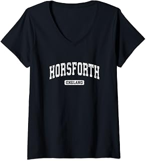 Womens Horsforth England Vintage Sports Design V-Neck T-Shirt