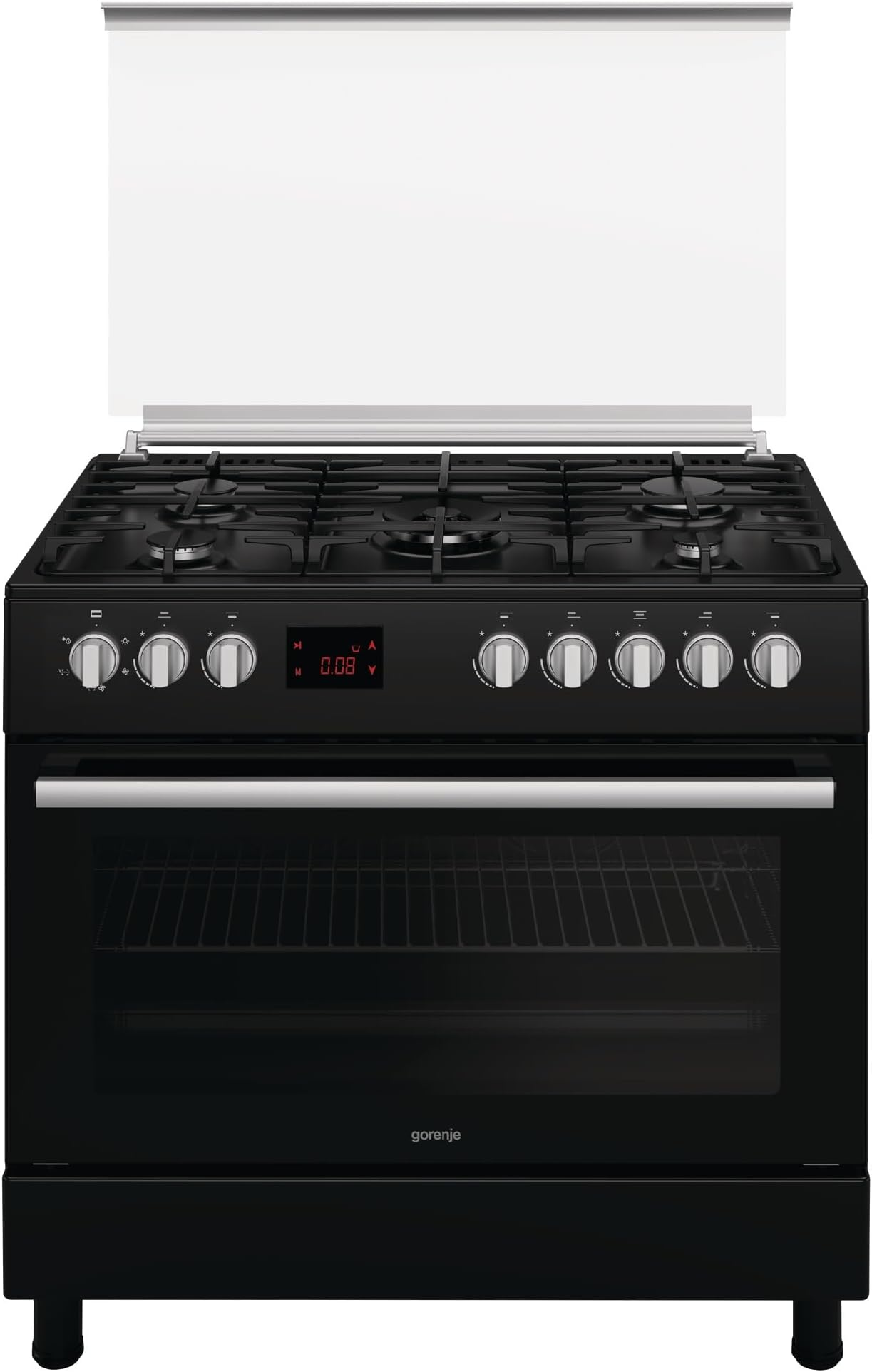 Gorenje GGI9C20B, 90 cm Freestanding Gas Cooker, 105 Litres Multifunction Oven with Fan, Cast