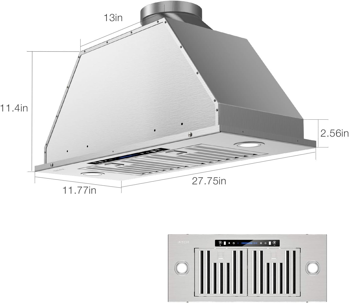 Product Deal IKTCH 30 inch Built-in/Insert Range Hood with 900 CFM, Ducted/Ductless Convertible Duct, Stainless Steel Kitchen Vent Hood with 4 Speed Gesture Sensing&Touch Control Panel(IKB01-30'') Up To 40% OFF IKTCH 30 inch Built-in/Insert Range Hood with 900 CFM, Ducted/Ductless Convertible Duct, Stainless Steel Kitchen Vent Hood with 4 Speed Gesture Sensing&Touch Control Panel(IKB01-30'')