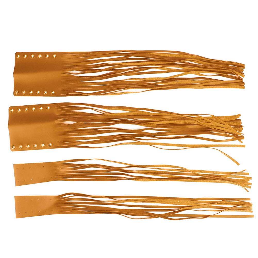 Frangia con nappe per leva moto, Decorazione con frange e nappe per leva moto, Impugnature universali Copertura avvolgente con frange e nappe Streamer per leva frizione freno moto (Cachi)