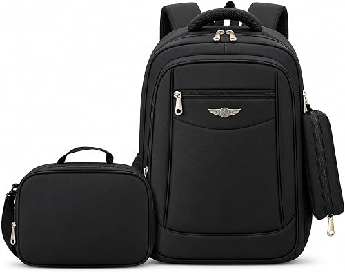 2-Piece Backpack Set with Utility Bag, Black