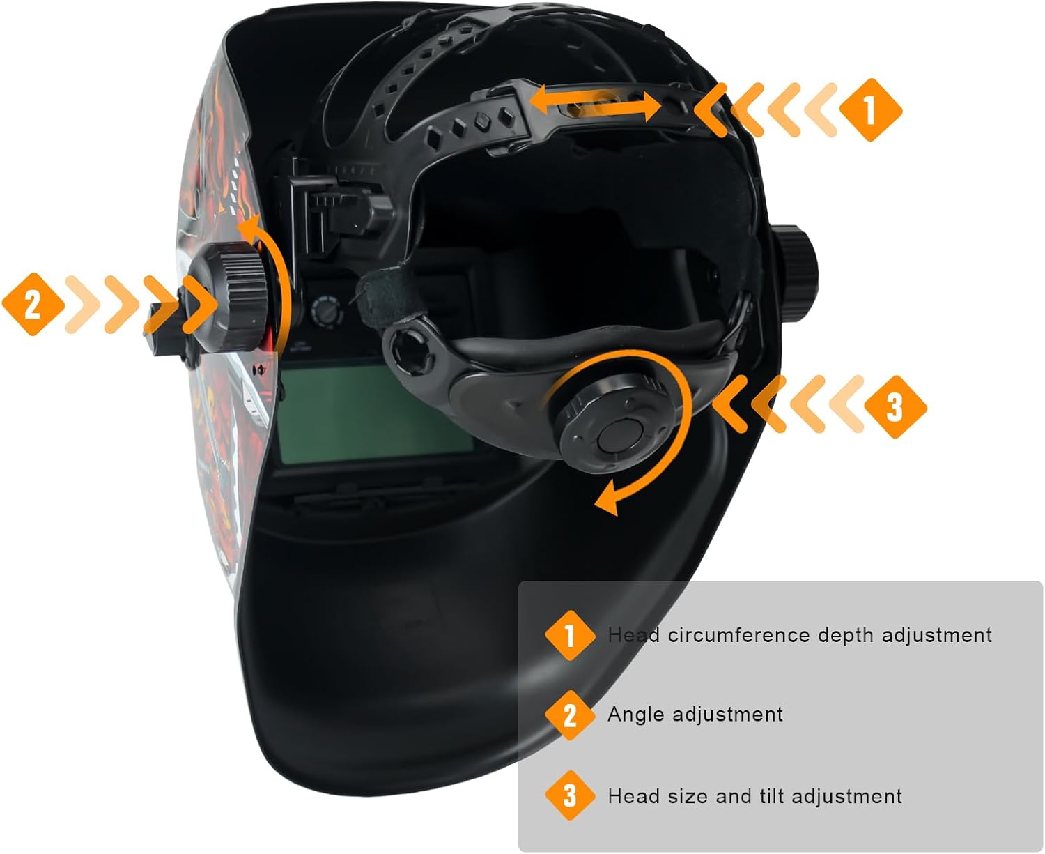 TRQWH Welding Hood Auto Darkening Welding Helmet & Round Hole Welding Hood Headgear