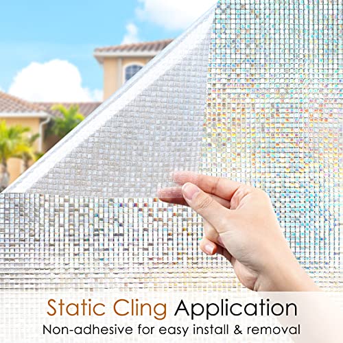 Rabbitgoo A004-45-02 Window Privacy Film Stained Glass Window Film Mosaic Static Cling Decorative Window Vinyl thumb #5