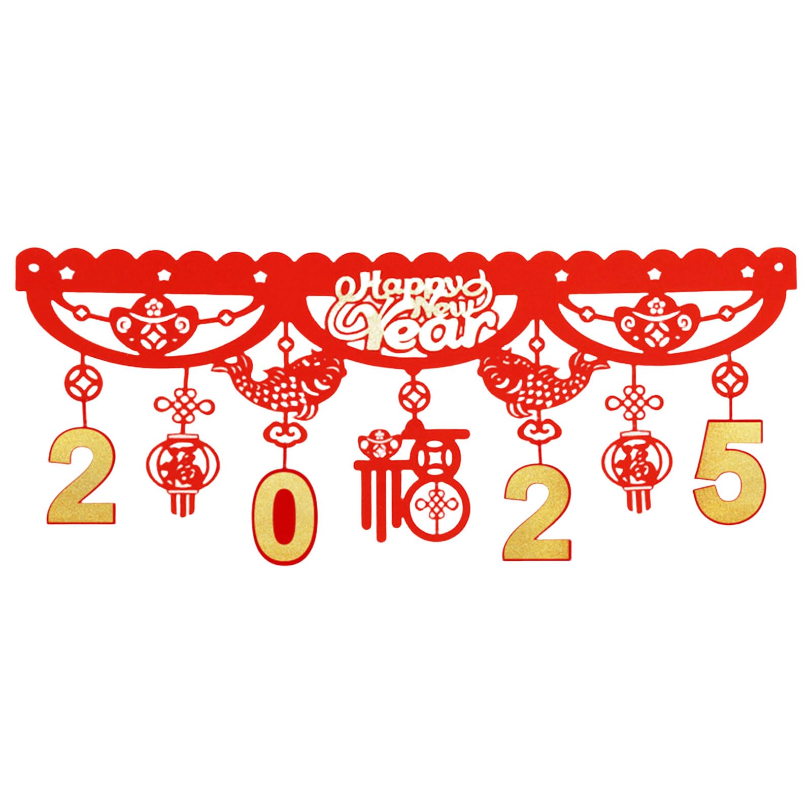 Buxuaaaa Hcoo2 Hanging Decoration Decorative Garlands Ornament For Event And Gatherings 2025 New Year Colorful Banners Pendant Easy Install Party Decoration
