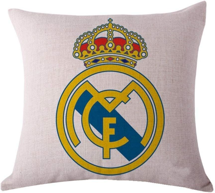 Real Madrid Barcelona Manchester United Liverpool Home Soccer Club Pillow Shams Throw Pillow Case Shell Decorative Cushion Cover Pillowcase Cotton Linen 18" X18
