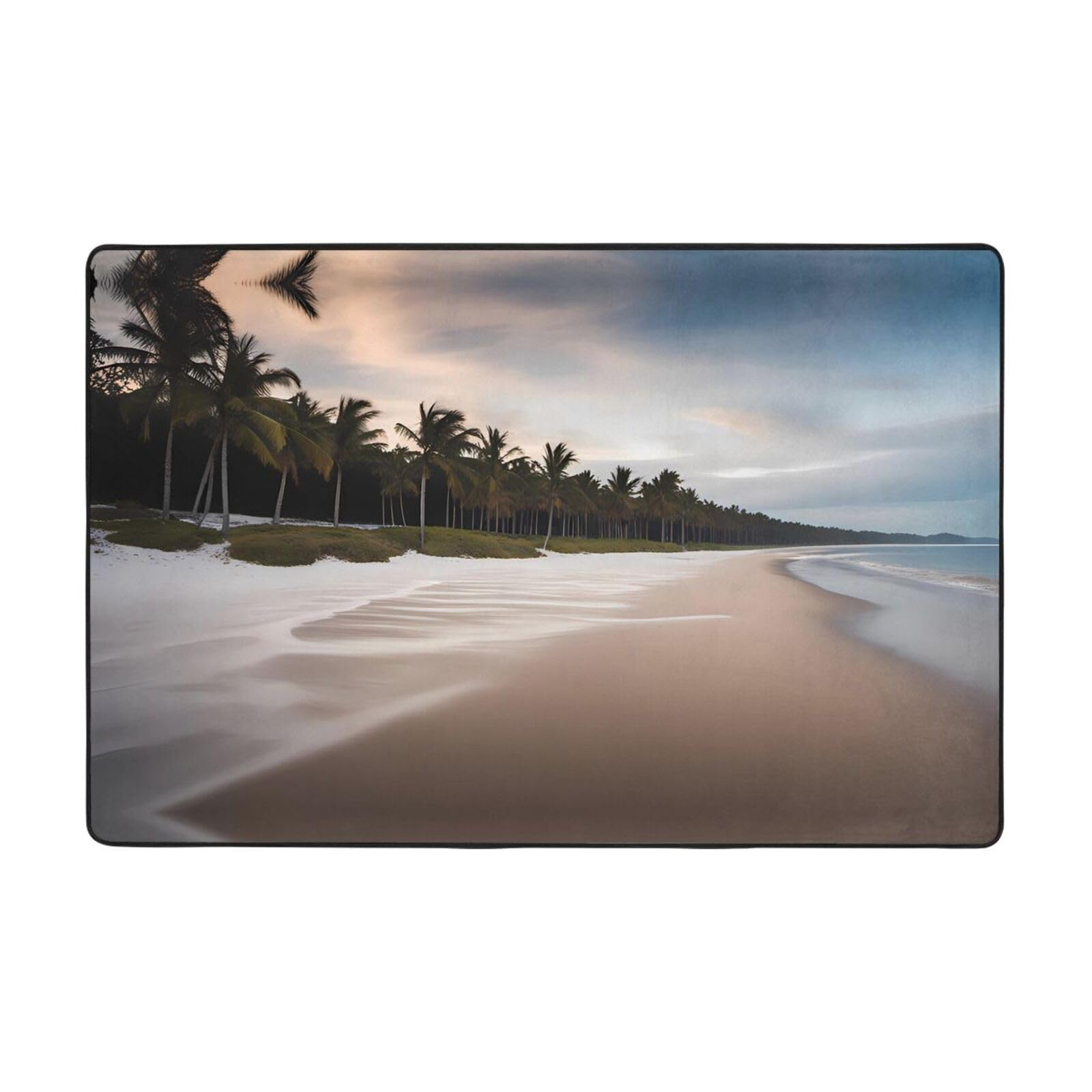 Tapis de sol en flanelle absorbant seaside prints velours fin
