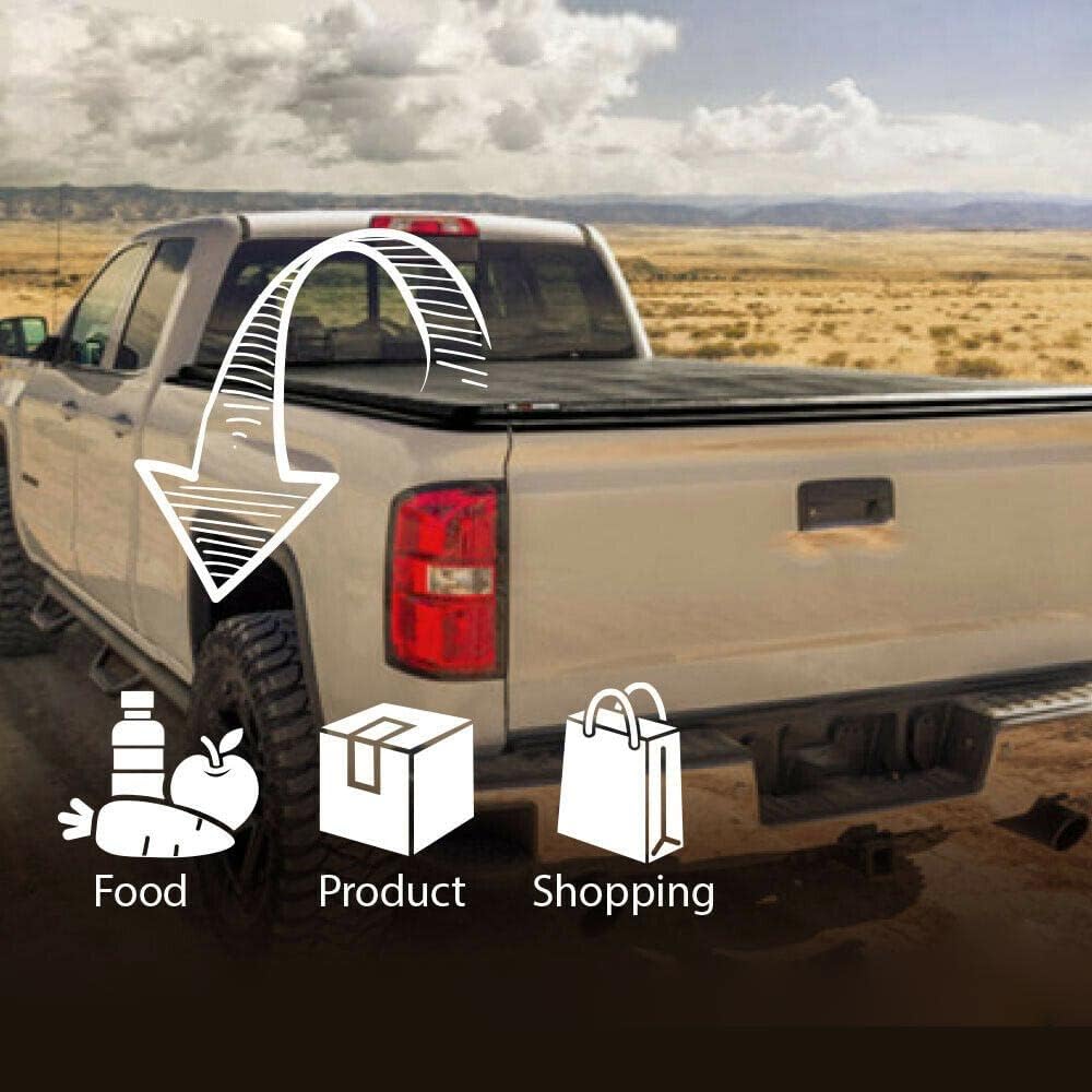 PIT66 Upgrade Hard Trifold Truck Bed Tonneau Cover, Compatible with 2004-2015 Nissan Titan Extra Short Bed 5'5"