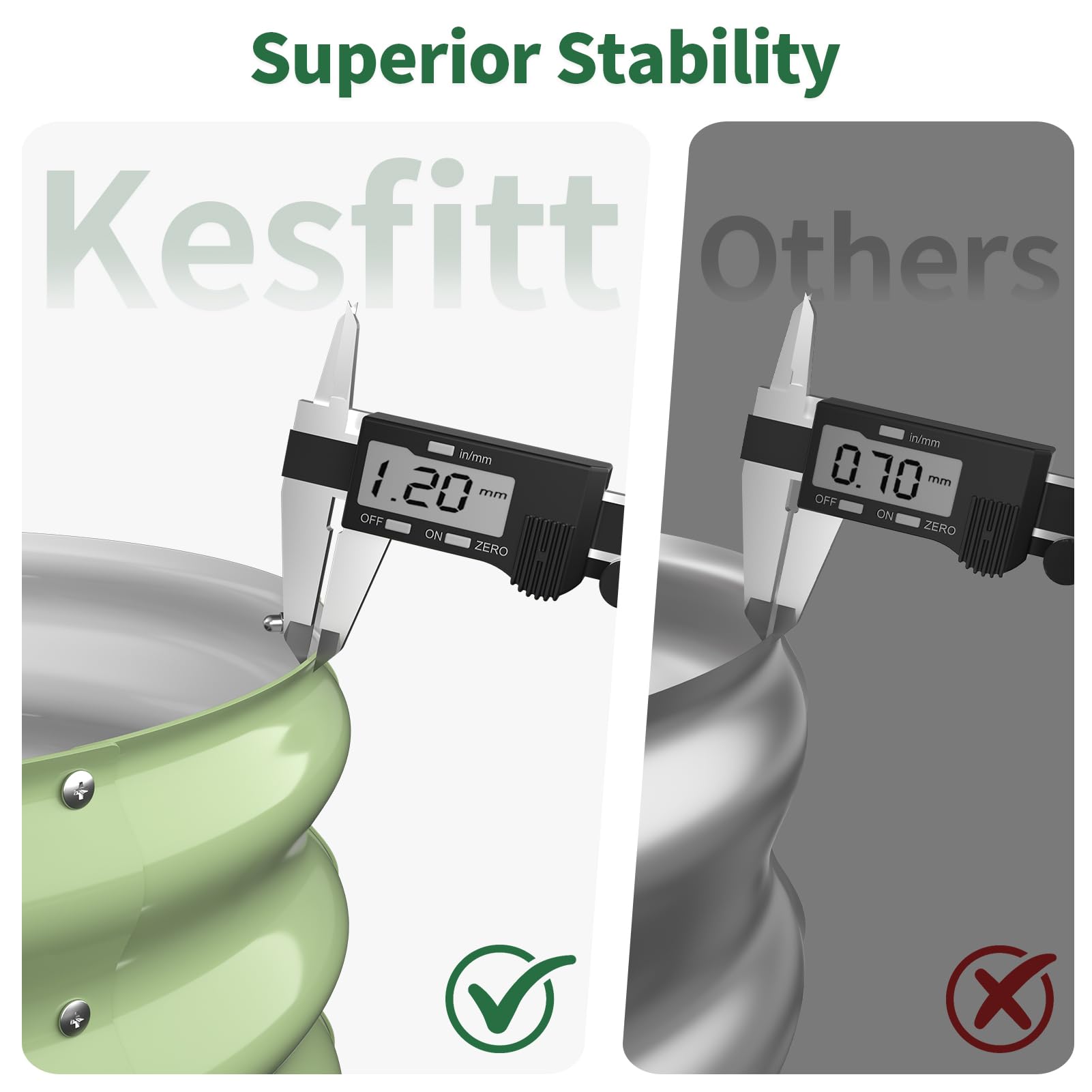 Kesfitt Raised Garden Bed, Metal Galvanized Steel Oval Garden Bed 8x2x1.5 ft with 18-Inch Deep Open-Bottom Design for Outdoor Vegetable Gardening, Fruit Green