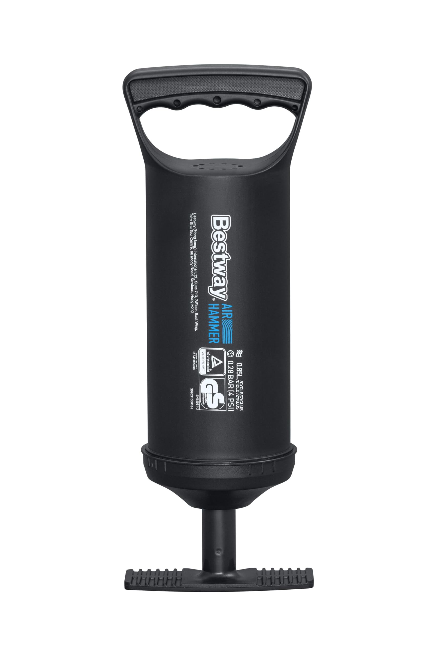 Bestway, Air Hammer Inflation Air Pump for Airbeds, Paddle Boards, Kayaks and other Inflatables, Black, 12 inch