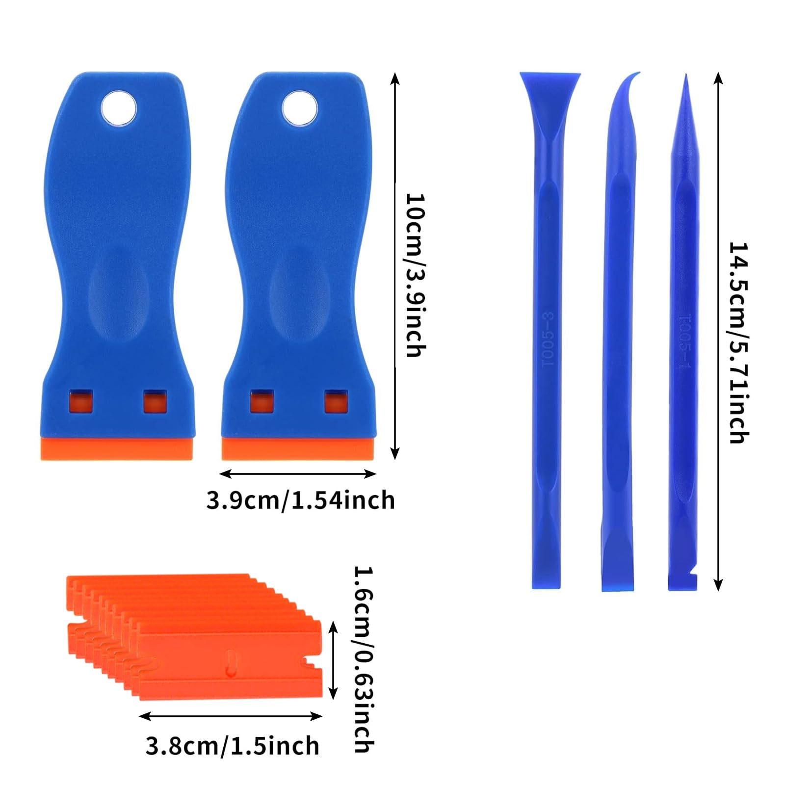 Multipurpose Plastic Scraper Non-Scratch Scraper Tool Kits Window Glass Paint Scraper Car Sticker Remover With 10 Plastic Razor Blade - View #3