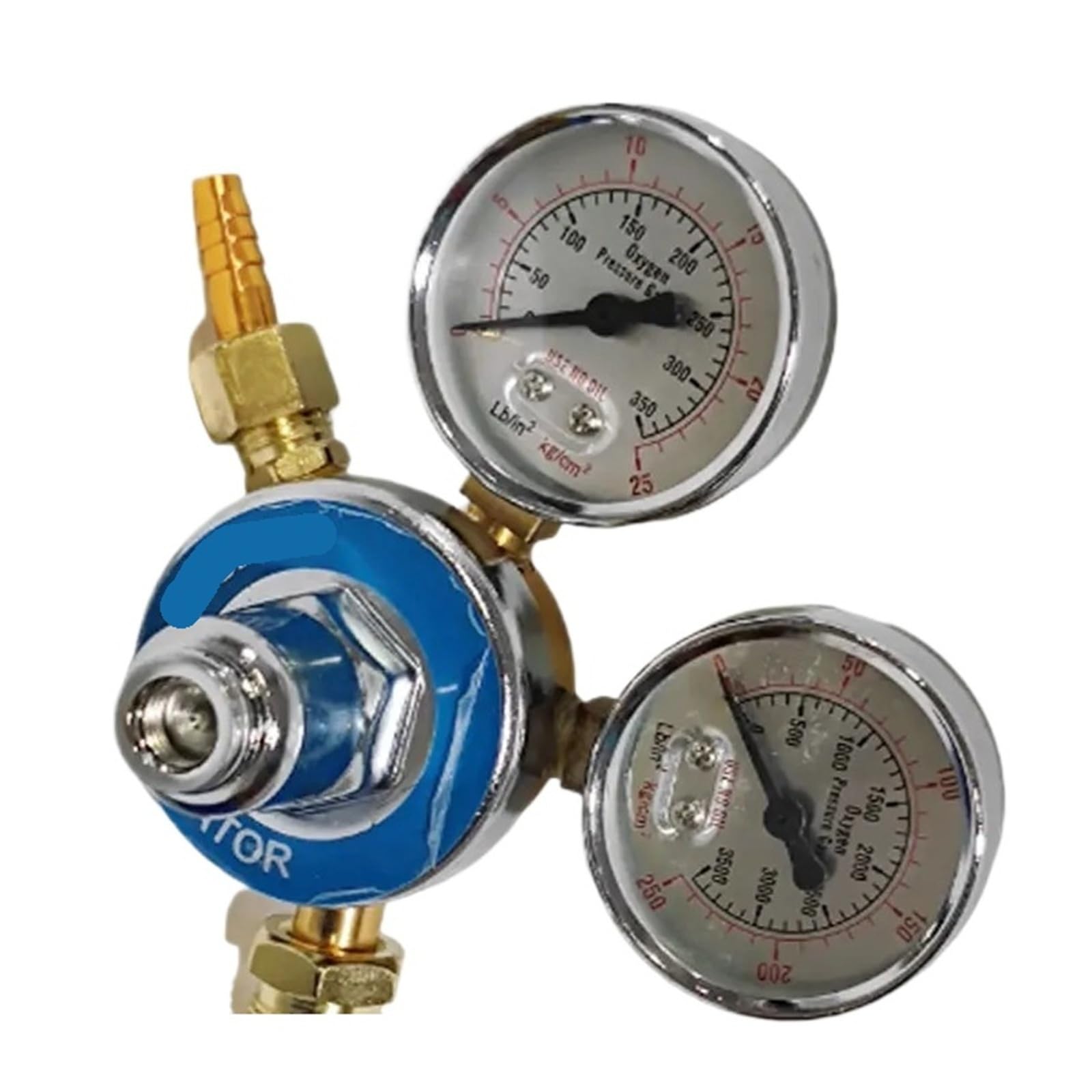 Vmvud As Shown Oxygen Pressure Reducer Brass Dual Gauge Pressure Regulator Welding Cutting Gas Flow Meter Reducing Guage Tools