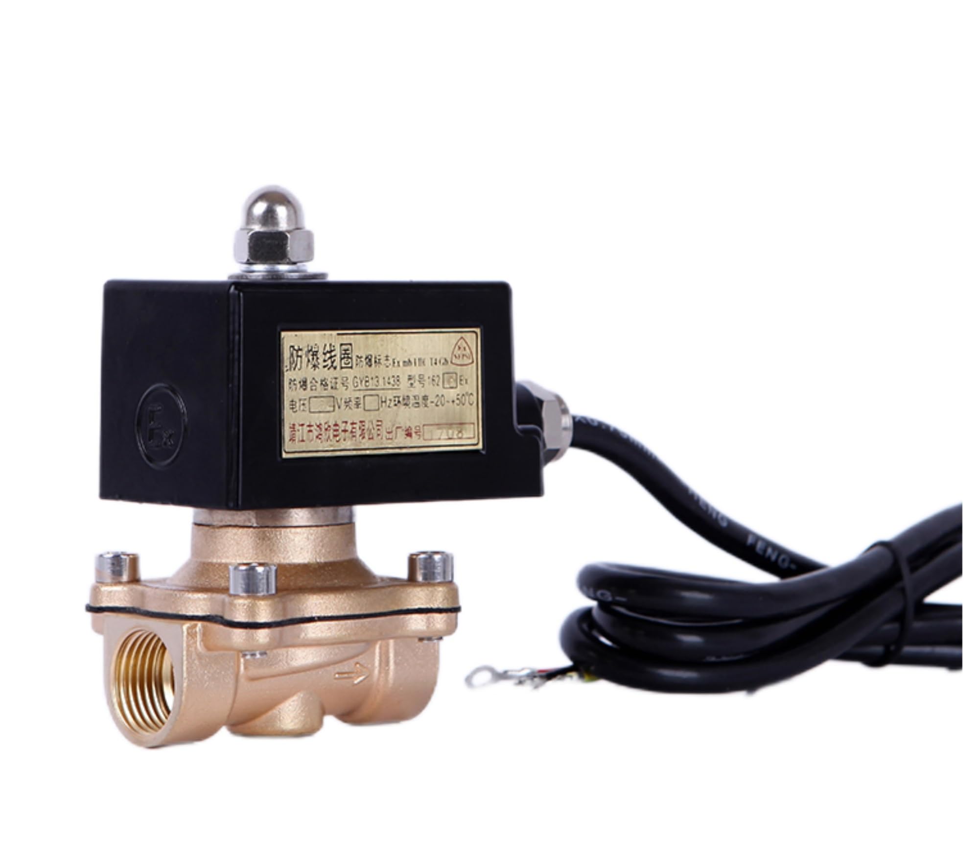 NVSFZGIYG 1/2 inch Normally Closed Brass Solenoid Valve 220V 24V Explosion Proof Explosion-Proof Coil(1/2" Bsp,AC220)
