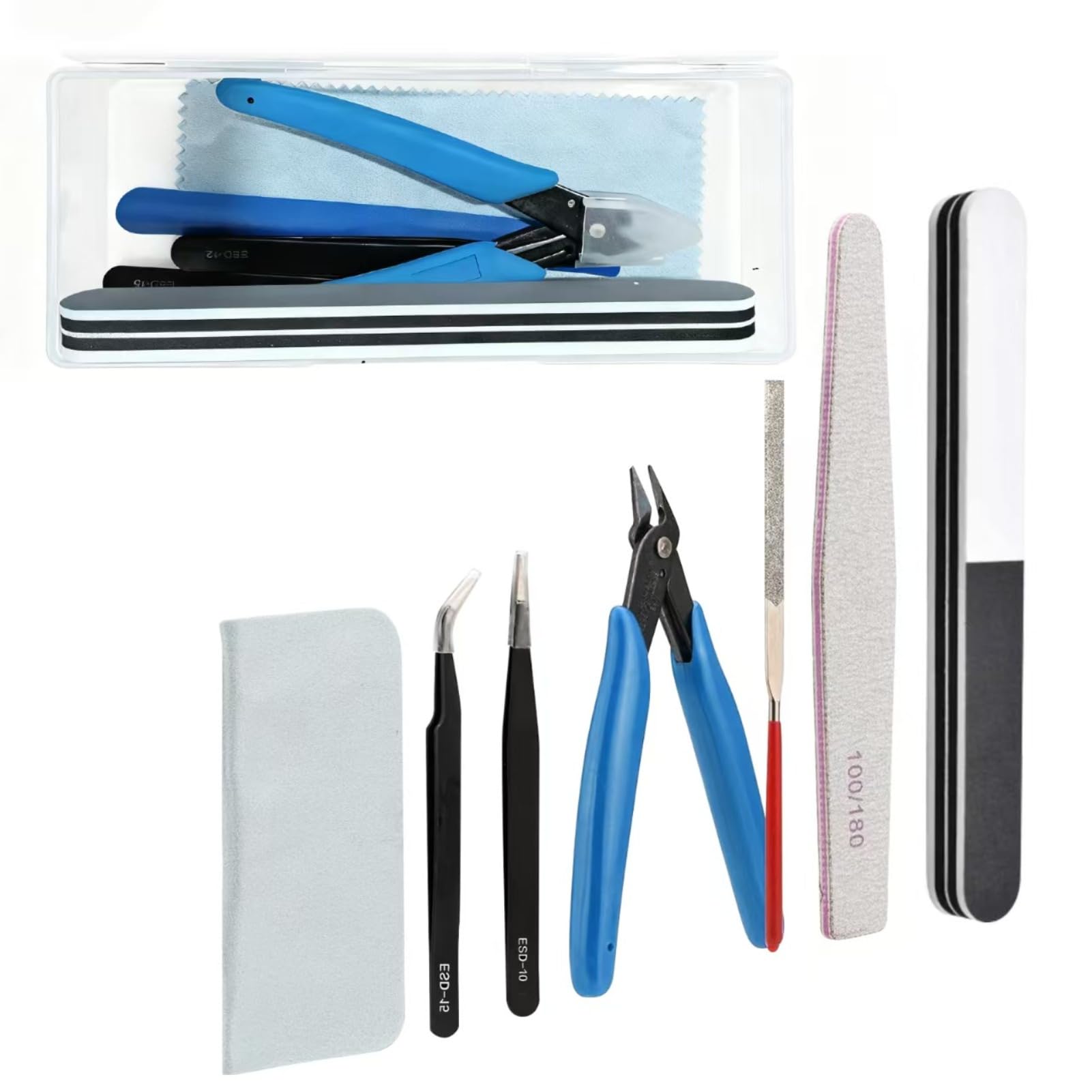 Model Making Tools Kit for Plastic Model Kits Precision Hobby Building Tool Set including Cutters Files Tweezers for Gundam Car Model Assembly Repair and DIY Craft Projects