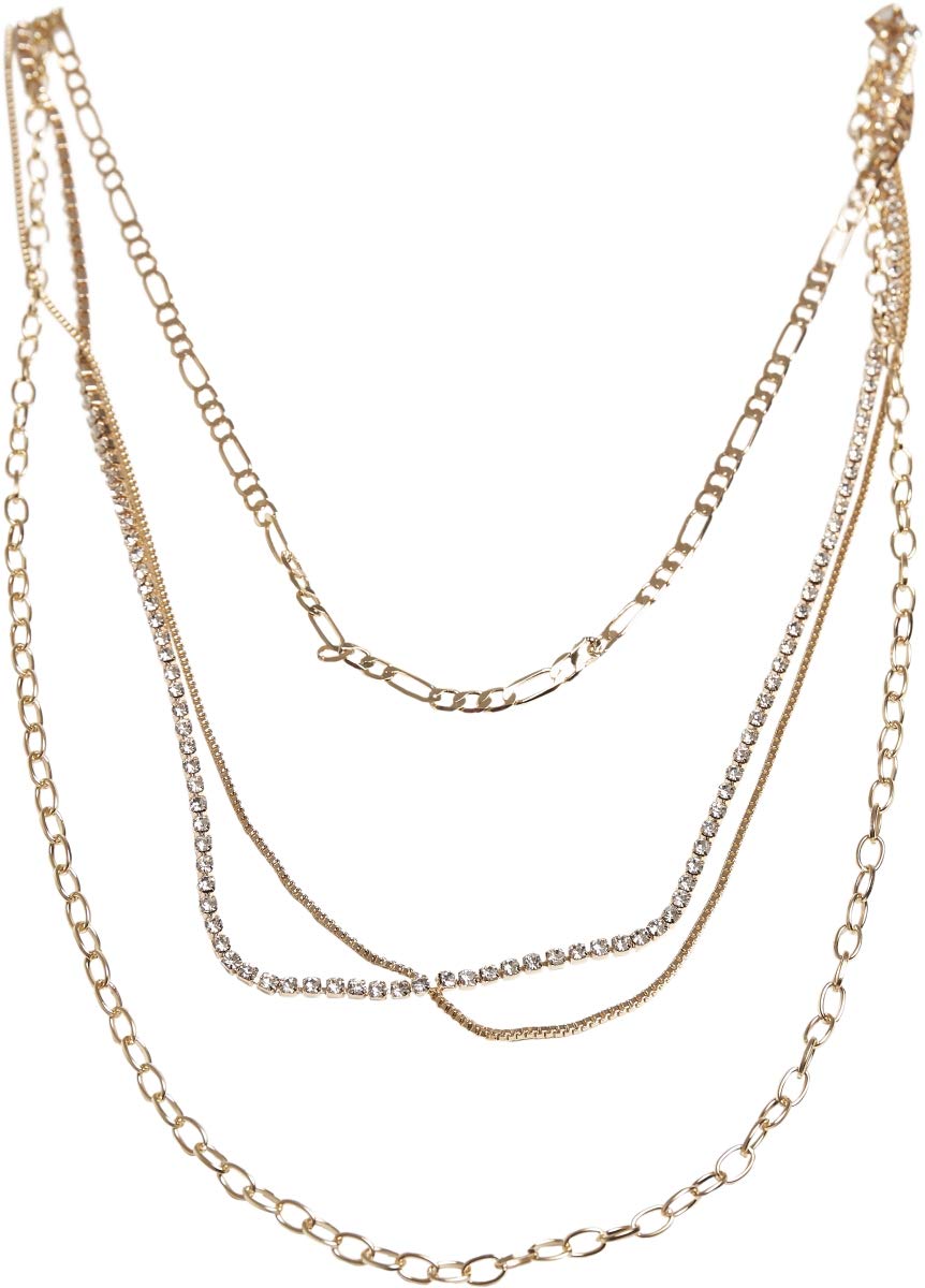 Urban Classics Unisex Collana Ocean Layering A Tre Strati, Metallo E ABS, Ciondoli Onda E Ritratto, Grigio - 4
