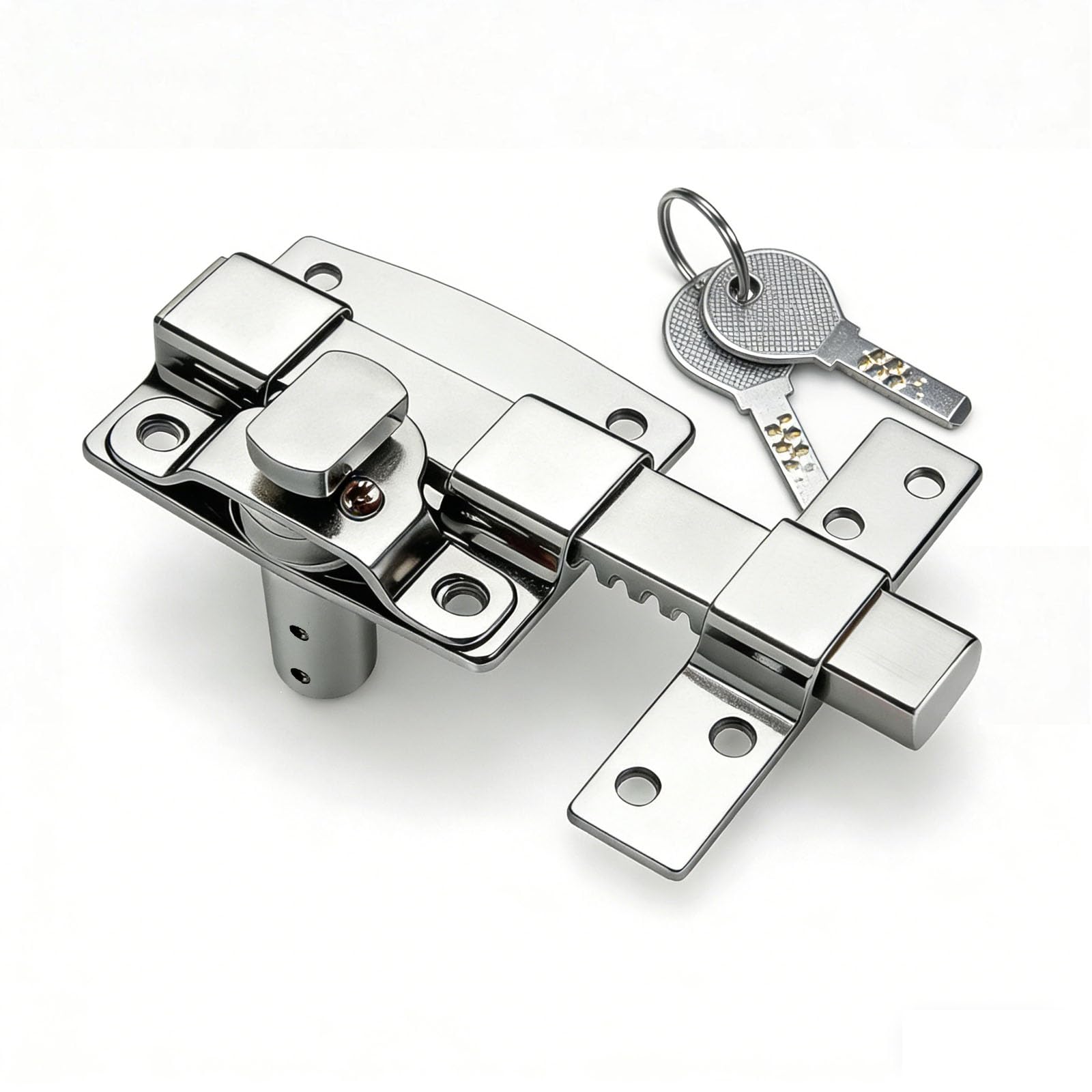 Heavy Duty Gate Latch Lock with Key, Reversible Left/Right Installation, Fence Gate Old Style Exterior Lock 146mm for Wooden Garden Gate, Shed, Fence, Garage, Barn Door