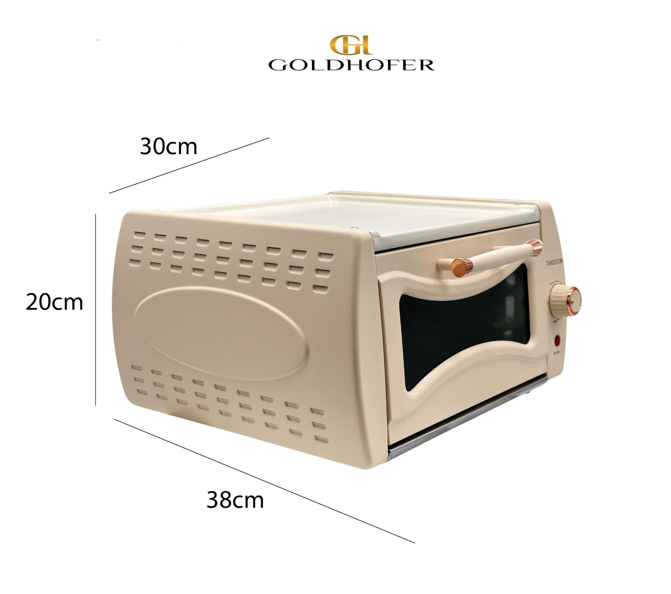 Cremeweißer Goldhofer Elektrischer Premium Tandoor Ofen mit Grillrost ohne Backblech! – Authentischer Geschmack, einfach zu Hause! NEU & EXLUSIV IN CREMEWEIß!