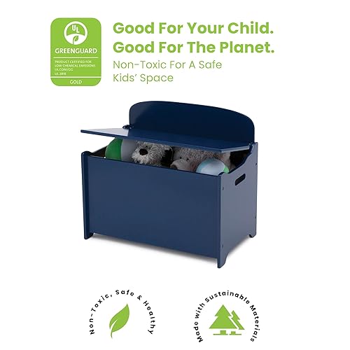 Miniatura 7 de Delta Children Juego de mesa y silla para niños (4 sillas incluidas), grisazul y caja de juguetes de lujo MySize, certificado Greenguard Gold, azul