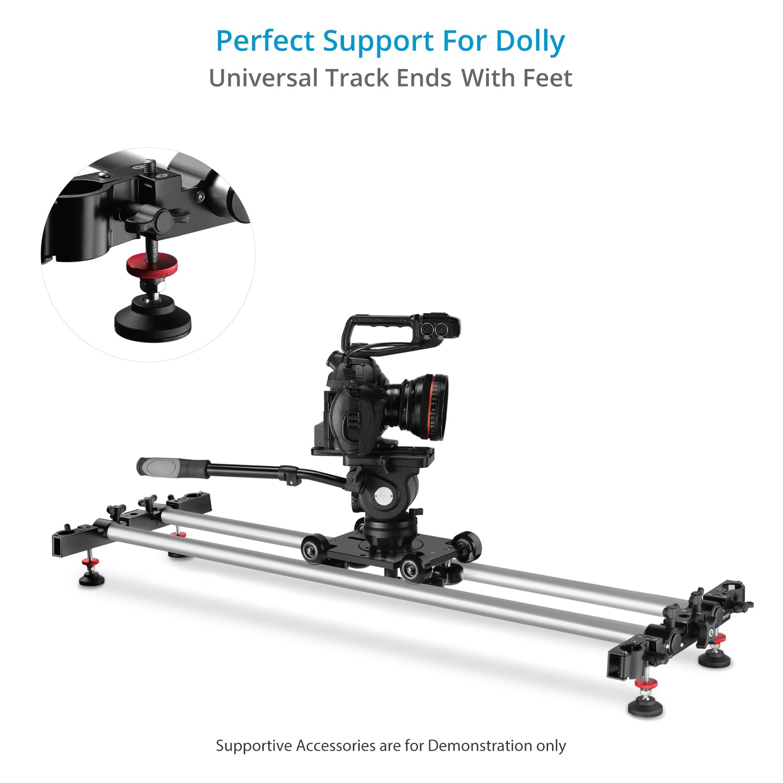 PROAIM Polaris Mini Tragbarer Video-Kameradolly mit Universellen Schienenenden. Mitchell- & 75mm Bowl Mount Kompatibler Schienendurchmesser – Ø 32‐34mm. Tragkraft: 34kg / 75lb(DL-PLRS-M01)