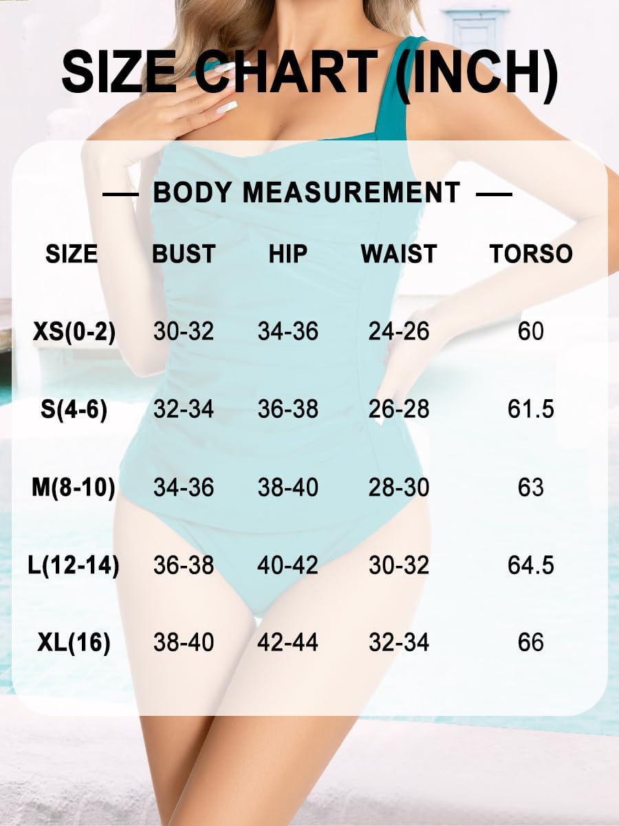 Tankini Swimsuits for Women Tummy Control Bathing Suits Halter Ruched Tops Two Piece Swimwear Sets - Image 6