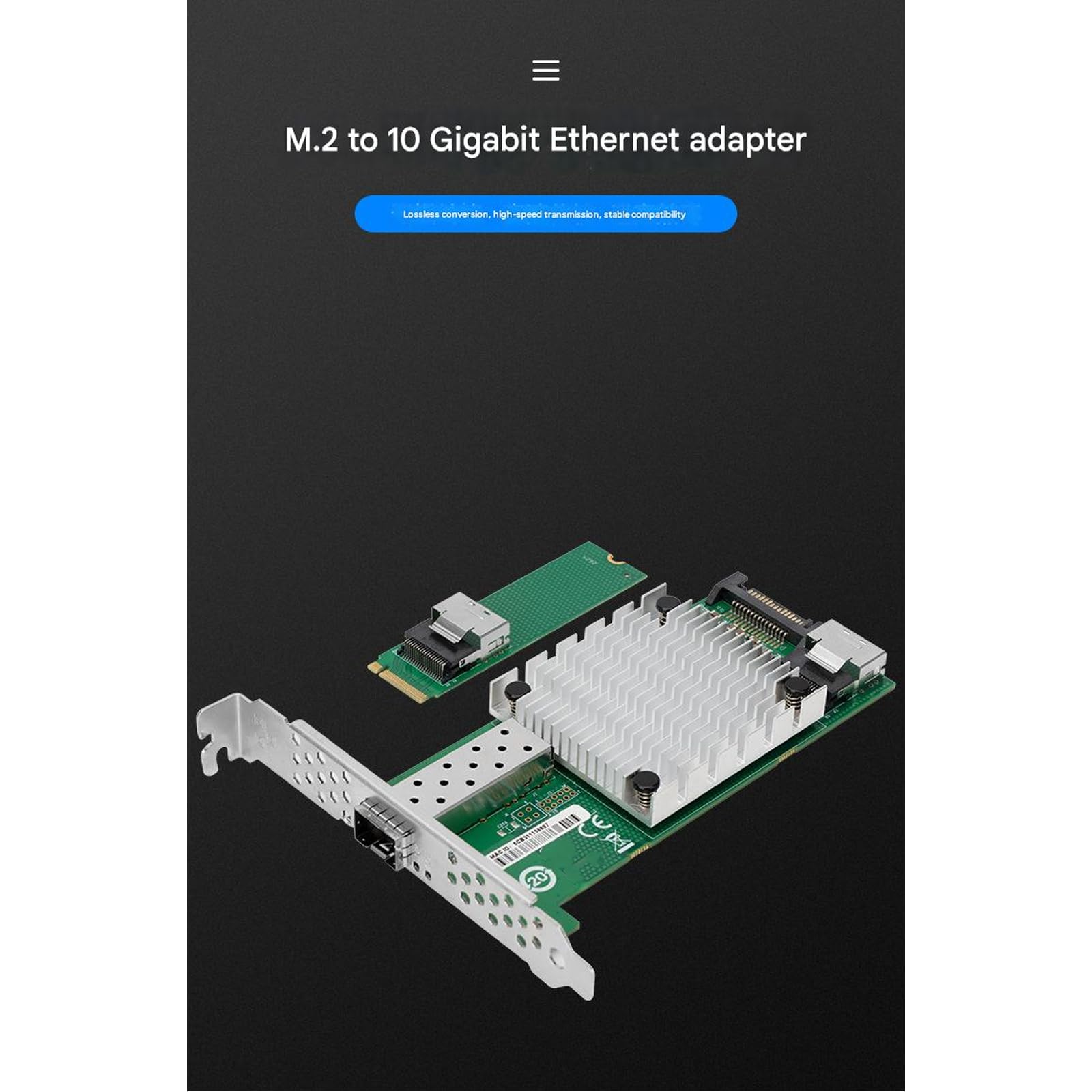 Adattatore Ethernet 10Gbe a Porta Singola 10G SFP+ Scheda Rete in Fibra 82599 Scheda Rete con Chip per Server Desktop
