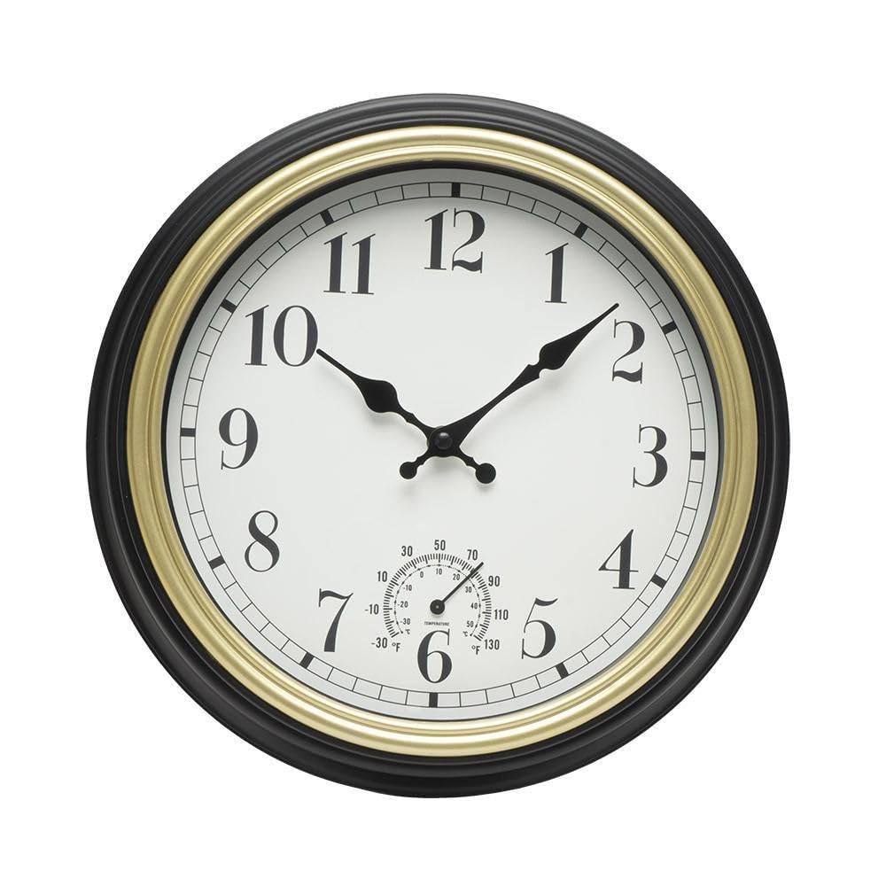 Levitantes Black and Gold Wall Clock, 30 cm, Continuous Movement, Ideal for Decorating and Telling The time in Any Environment, Image