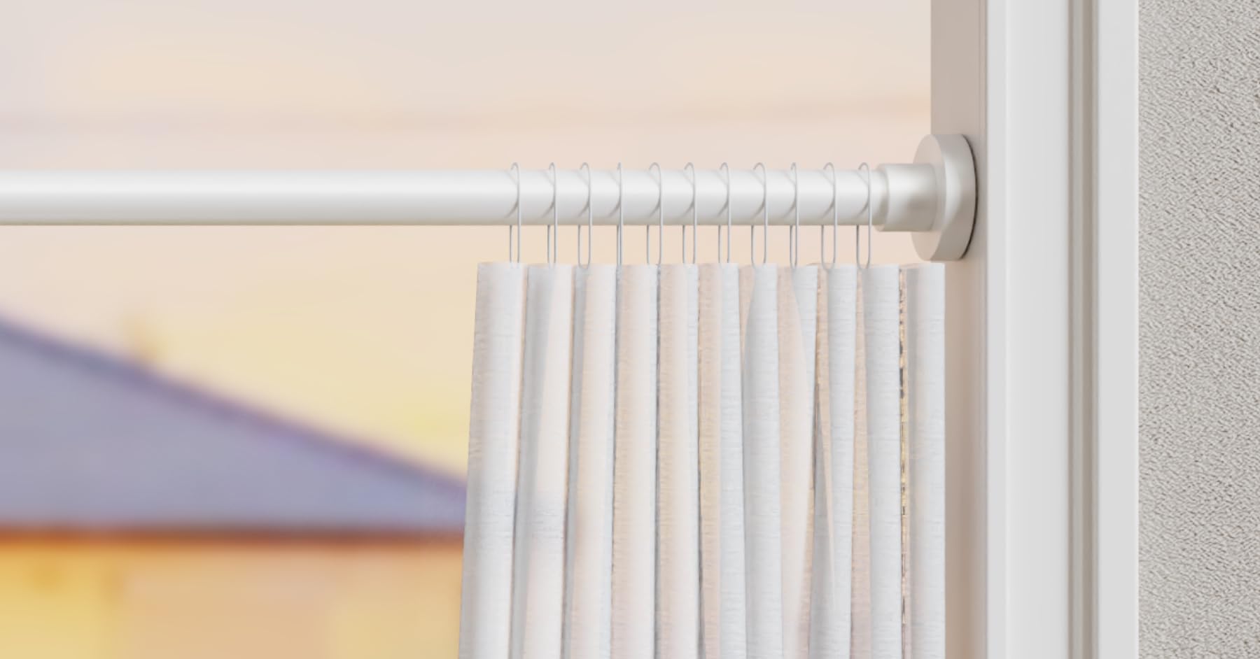 Bastone per Tenda a Pressione Bastone a Pressione per Tenda Senza Forare, Estensibile per Bagno Doccia Camera Tende, Lunghezza 85-160 cm, Ø25 mm, Bianco