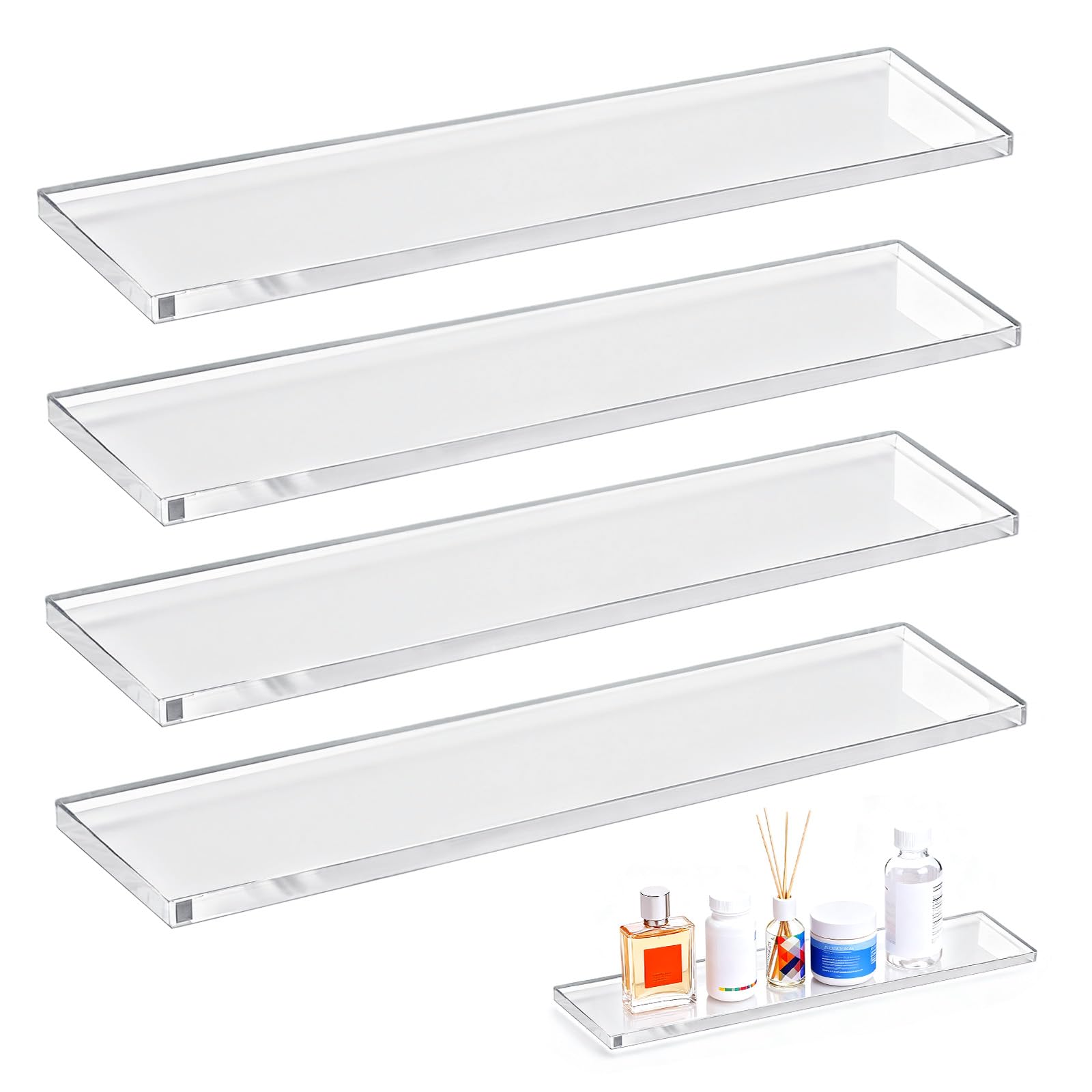LILXIU Acrylic Medicine Cabinet Shelves