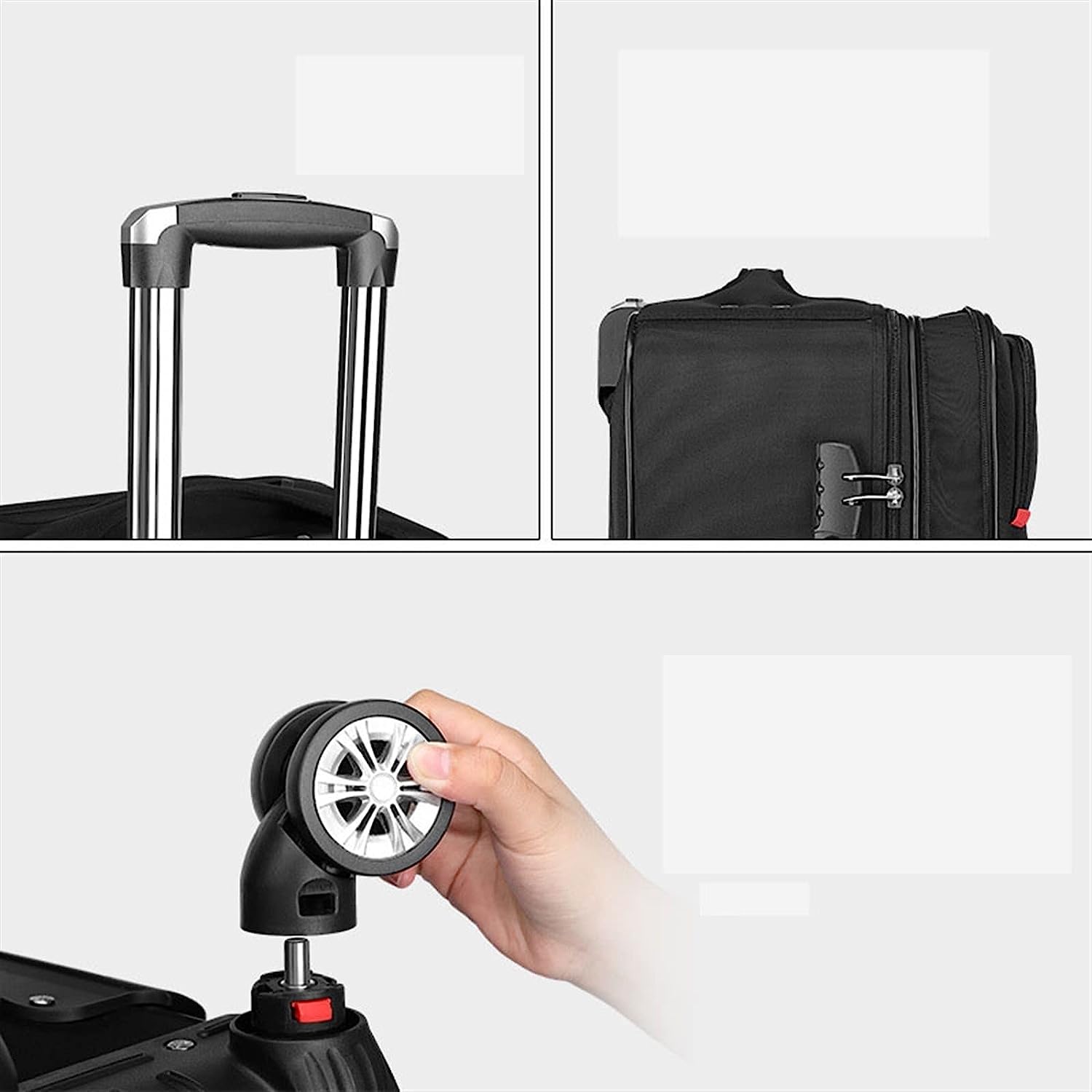 Equipaje con Ruedas, Maleta de Mano de Tela Oxford Resistente al Desgaste, Maleta con Ruedas retráctil, Maleta de Viaje de Negocios(Coffee 22inch)