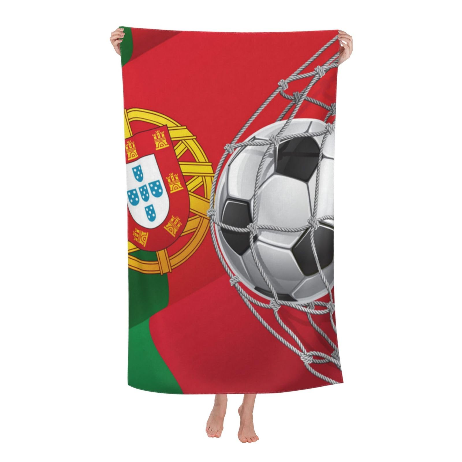 LSRCPD Beach Towel Portugal Flag Soccer Goa Microfiber Beach Towels Blanket Oversized Tropical Big Extra Large XL Pool Towels Quick Dry Sandproof for Women Girls Kids