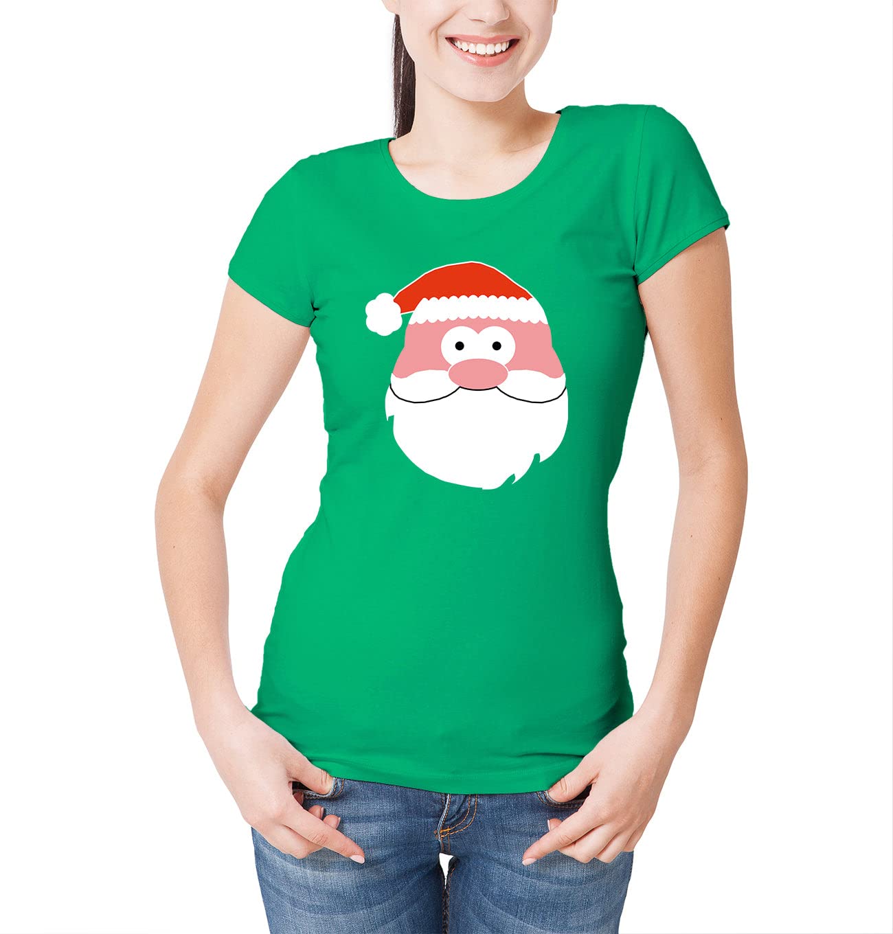 Reality Glitch Women's Irish Green Santa Face T-Shirt