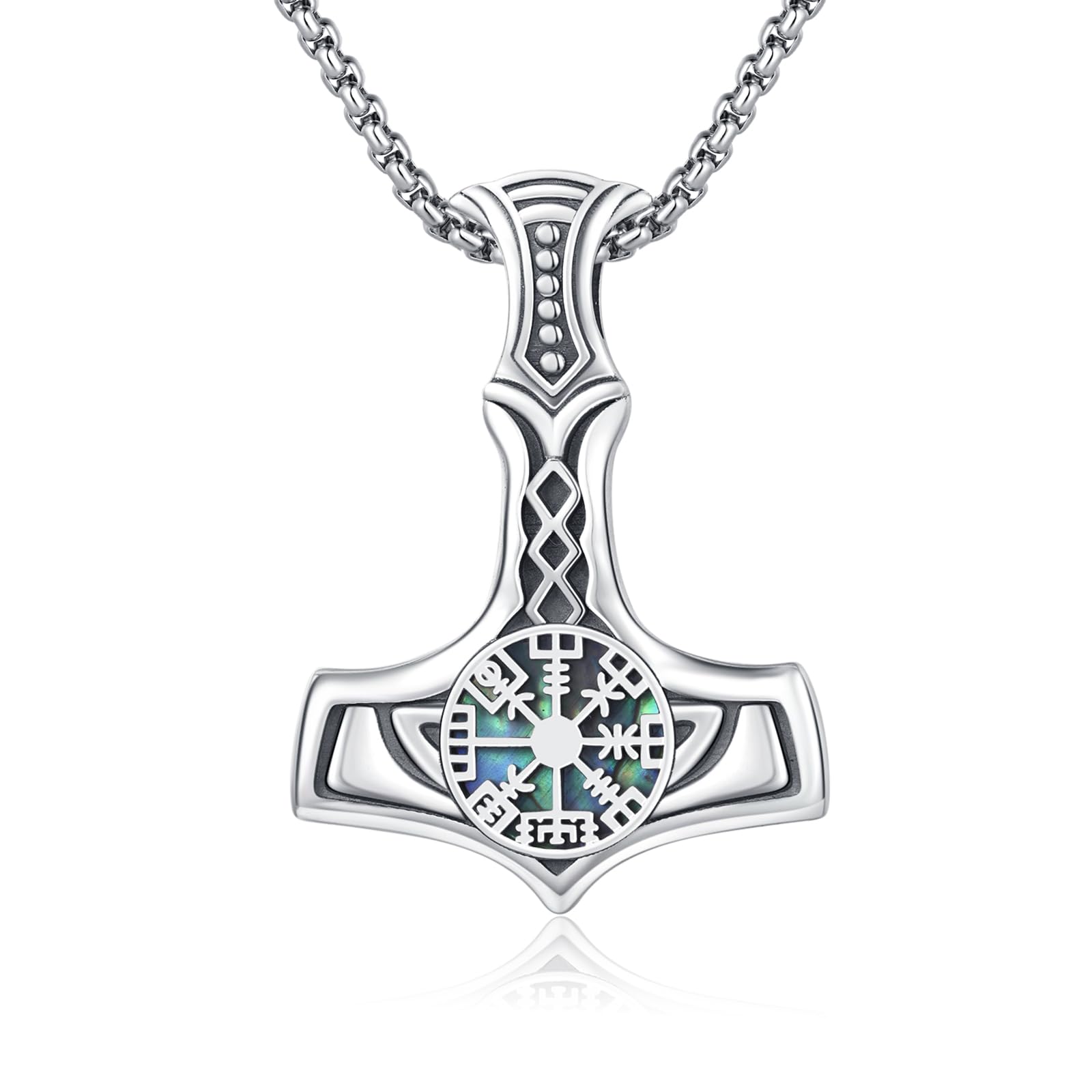 REDSUN Collana con ciondolo a forma di martello di Thor, a forma di freccia vichinga, in argento Sterling 925, con ciondolo a forma di croce vichinga, amuleto celtico, gioiello per uomo, figlio